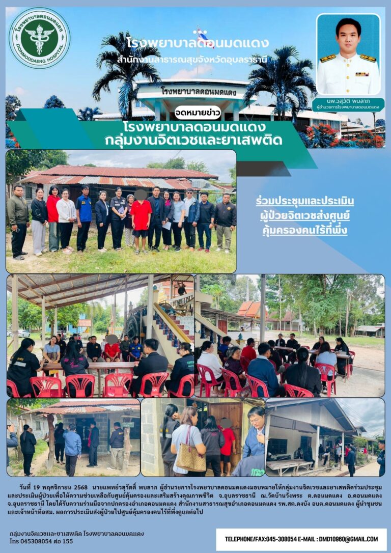 ร่วมประชุมและประเมินผู้ป่วยจิตเวช