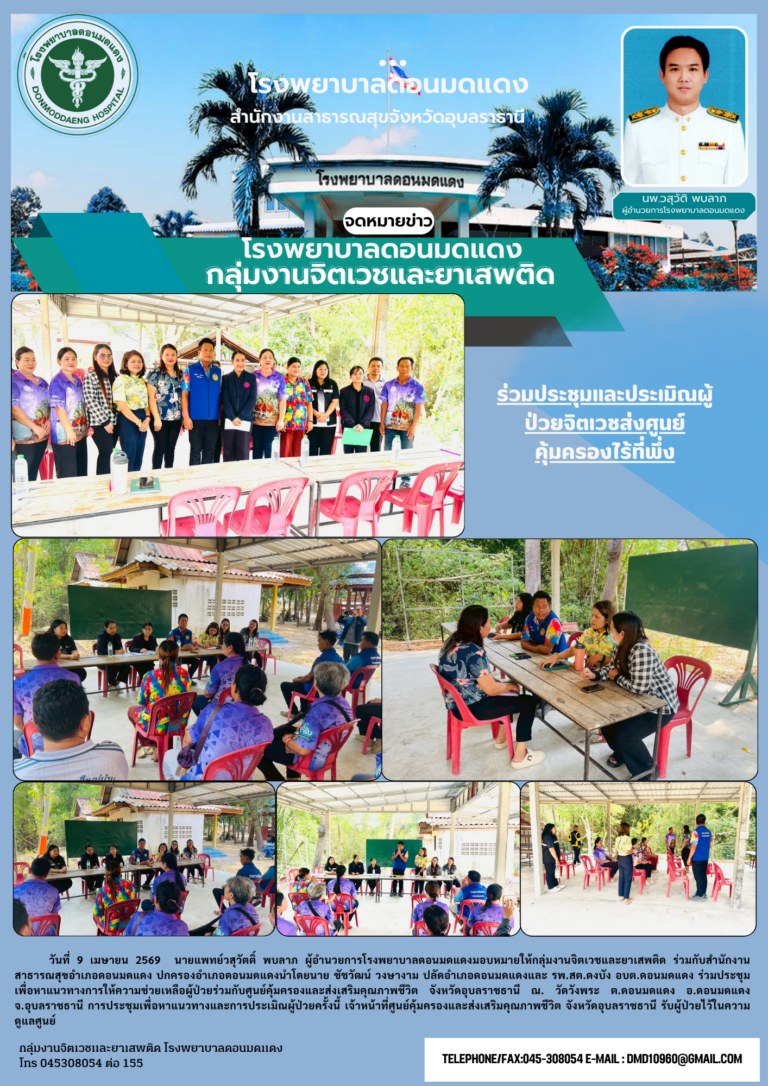 ร่วมประเมินผู้ป่วยจิตเวชส่งศูนย์คุ้มครองไร้ที่พึ่ง